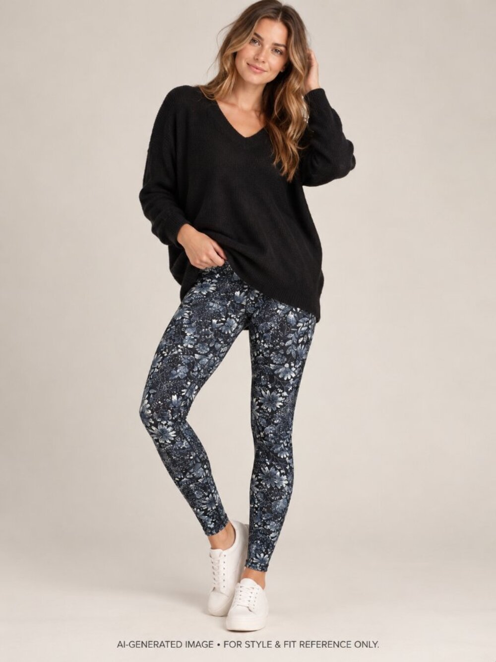 LuLaRoe Botanical Taupe Black Monochrome Leggings